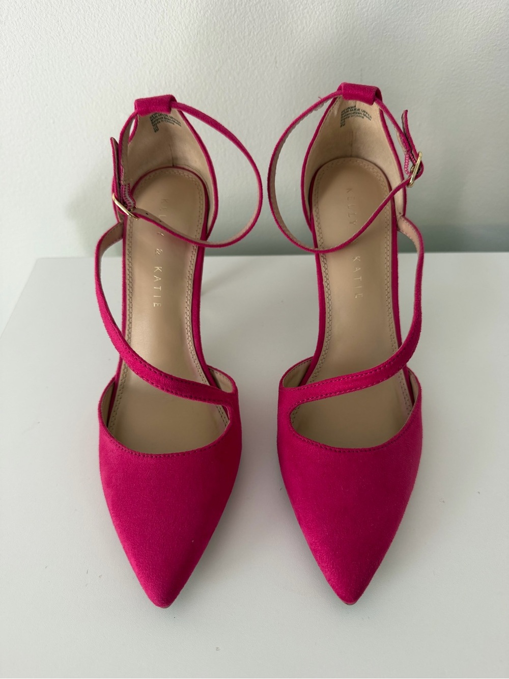 Kelly & Katie Sevama hot pink suede Ankle-Strap Pumps
